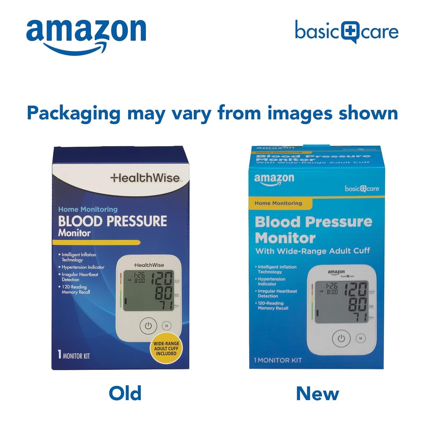 Blood Pressure Monitor, Wide Range Arm Cuff with Intelligent Inflation Technology, Large