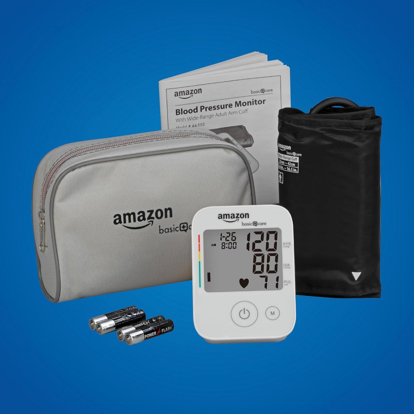 Blood Pressure Monitor, Wide Range Arm Cuff with Intelligent Inflation Technology, Large