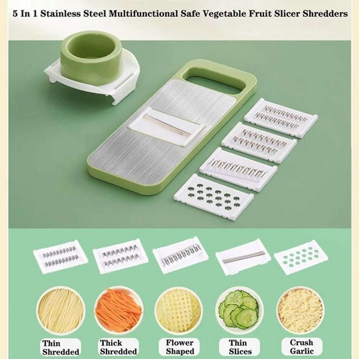 5 IN 1 Stainless Steel Vegetable Cutter