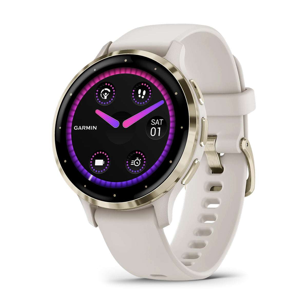 Garmin Venu 3S – Stylish Gold & Ivory Smartwatch with Advanced Features
